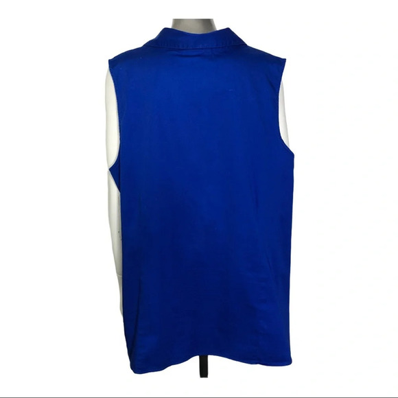 🛍️3/$40 Lane  Bryant Button Front Sleeveless Top Blue Plus Size 26 - Picture 4 of 5